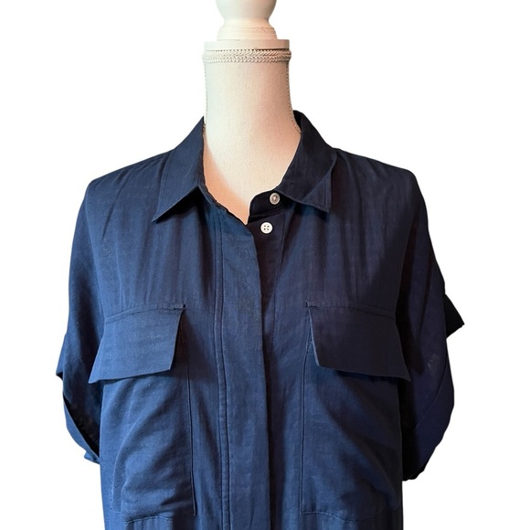 Banana Republic Indigo Blue Cotton Shirt Dress Size XL NWT - Picture 2 of 12